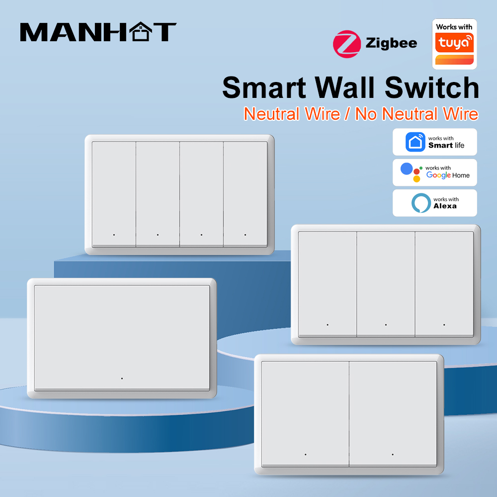 Smart Accessories - Interruptor Inteligente ZigBee3.0 MANHOT, Sin Cable